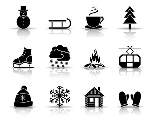 Winter Iconset - Schwarz (Schatten)