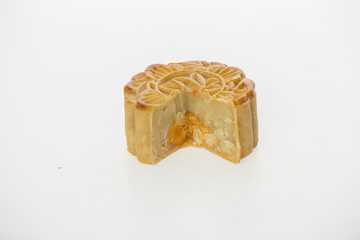 Mooncake ,Chinese mid autumn festival food isolated on white