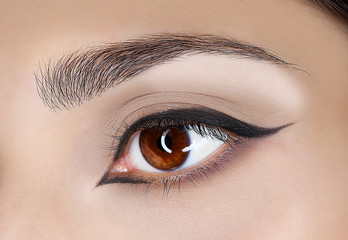 Beautiful eye makeup, closeup