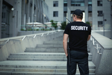 Male security guard, outdoor