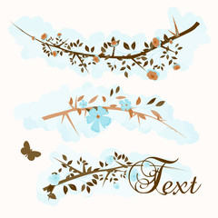 Vintage Spring Flowers Branches