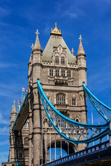 Fototapeta na wymiar Tower Bridge (1886 - 1894) over Thames - iconic symbol of London