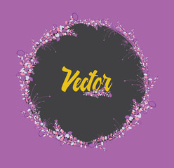 Spring Flourish Garland Vector Banner