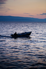 Motor boat in sea