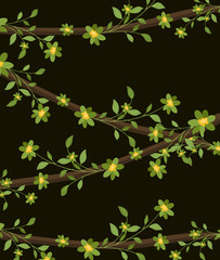 Obraz na płótnie Canvas Flowers Branches Pattern