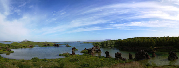 Kalfastrond lava sculpture around Myvatn lake, Iceland