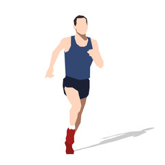 Running man, flat vector illustration. Sports man. Abstract runn