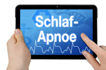 Tablet mit Diagnose Schlafapnoe