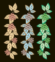 Vintage Flourish Leaves Vine Vectors