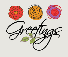 Comic Flowers Designs for Greetings