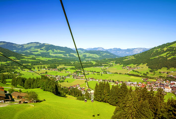 High up with cable car at Westendorf, Brixental, Tyrol, Austria