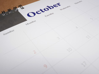 October on calendar page  2