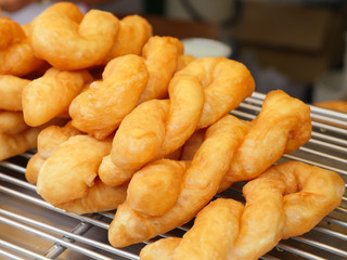 Closeup deep fried dough stick 1