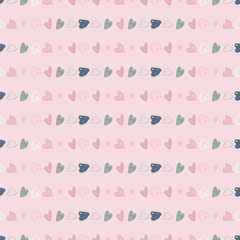 Doodle seamless pattern with hearts