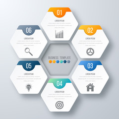 Vector illustration infographics six options.