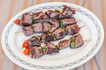 barbecue beef cooked on grill