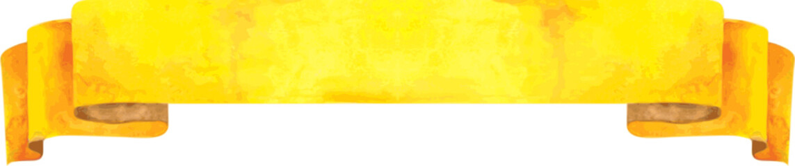 Watercolor yellow banner. vector illustration