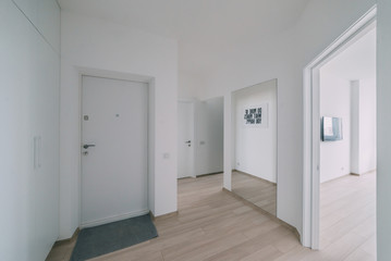 Light interior with flooring in a modern apartment
