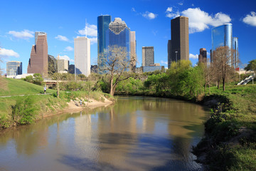 Fototapeta na wymiar Houston Texas Skyline with modern skyscrapers