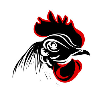Rooster head silhouette