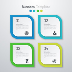 Vector illustration of four square infographics
