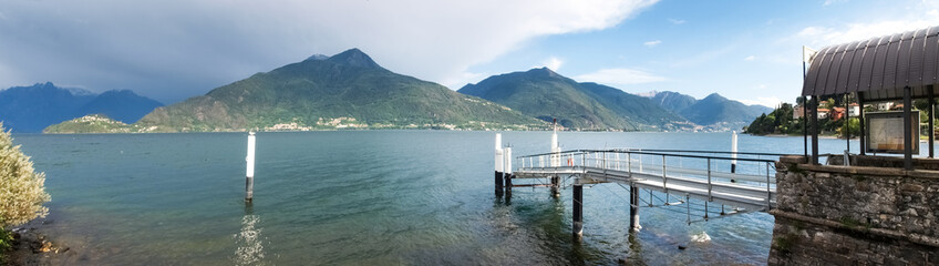 Pier docking with thunderstorm