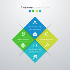 Vector illustration of four square infographics