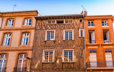 Fototapeta premium Façades toulousaines, Midi-Pyrénées en France