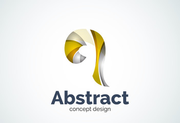 Abstract swirl logo template, smooth elegant shape concept