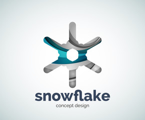 Vector Christmas snowflake logo template
