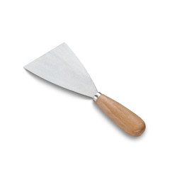 metal spatula with clipping path isolated on white background wi