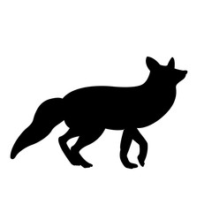 red fox vector illustration  black silhouette
