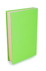 A green book. on white, isolated background.