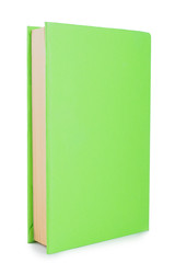 A green book. on white, isolated background.