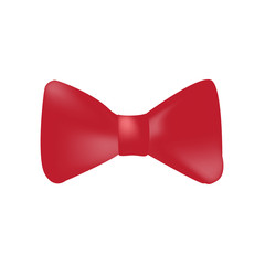 Red bow tie illustration on white background vector illustration