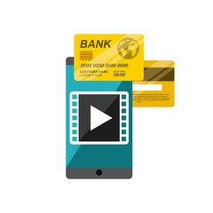 mobile music commerce online vector illustration design