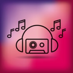 Naklejka premium music entertainment line icon vector illustration design