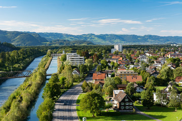 Feldkirch-Gisingen mit Ill (Luftaufnahme) - 122878126
