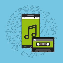 mobile music commerce online vector illustration design