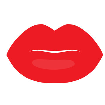 Vector icons of female lips. Vector illustration