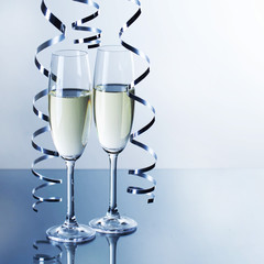 Two champagne glasses