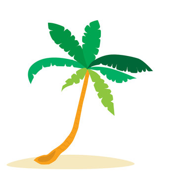 palm tree tropical island sand vector illustration