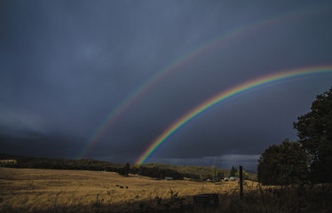 Fototapeta na wymiar Double Rainbow