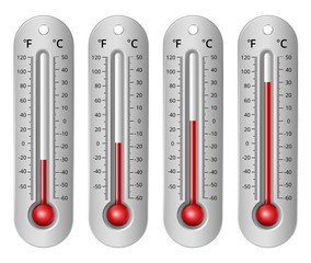 Naklejka premium Thermometers different levels
