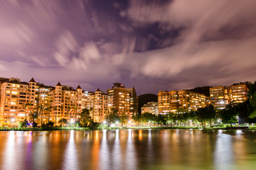 Night view at Bihu Park in Taipei, Taiwan