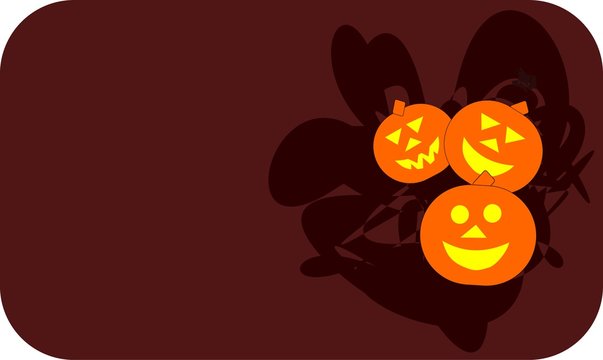 Halloween pumpkin card. Vector illustration.

