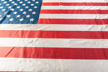 Fototapeta na wymiar Closeup of ruffled American flag