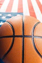 basketball on American flag