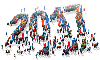 2017 - Foule de la nouvelle année - France
