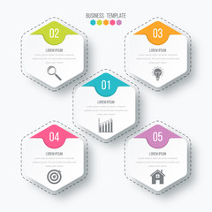 Vector illustration infographics five options.